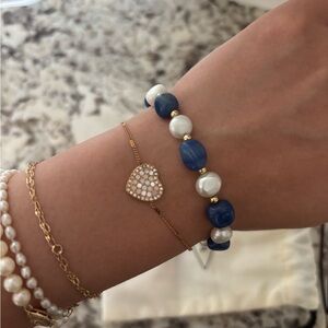 Etsy freshwater pearl blue aventurine bracelet